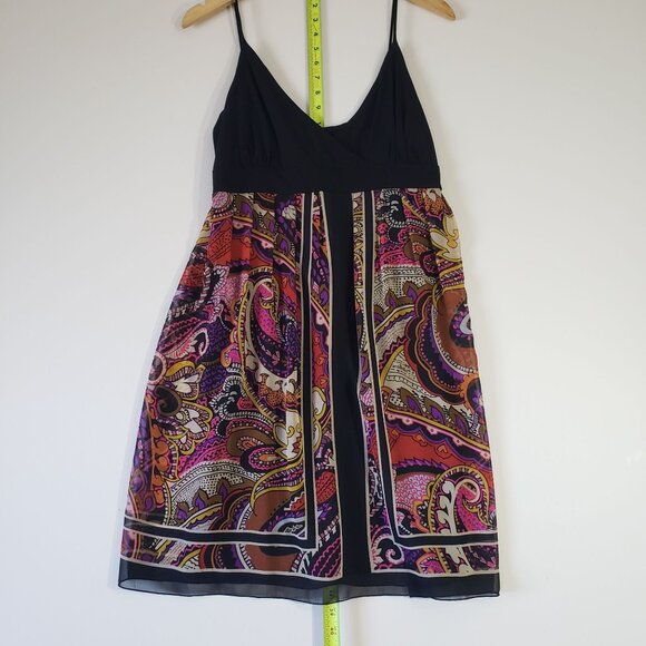 S.L. Fashions 90s Paisley Print Sleeveless Dress Size 14 Retro Boho Electric - Picture 3 of 7